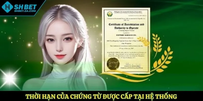 Thời hạn của chứng từ được cấp tại hệ thống